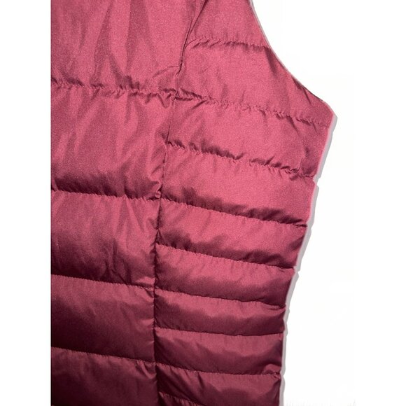 LANDS' END Quilted Feather Down 600 Puffer Vest Size L 14-16 Jacket Top Burgundy - Picture 6 of 12